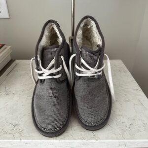 UGG Gray Chukka Boots with White Contrast Stitching